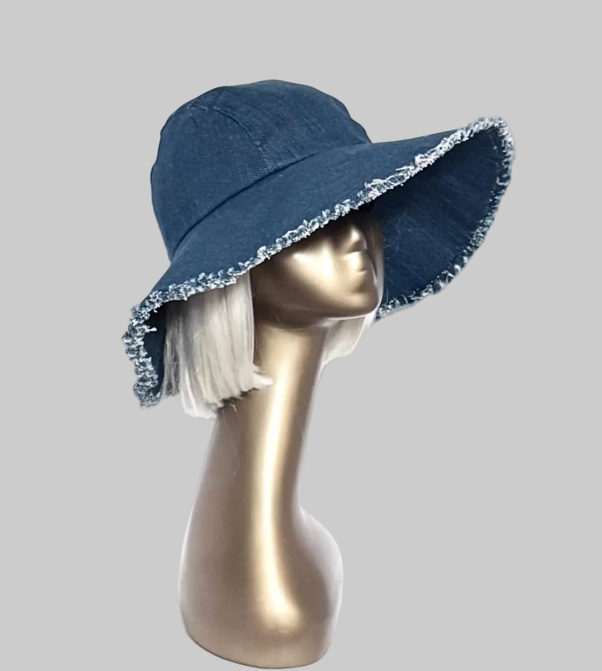 Wide Brim Denim Hat