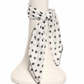 White Polka Dot Chiffon Scarf