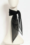 Silk Black Gold Dots Chiffon Scarf