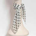 White Polka Dot Chiffon Scarf