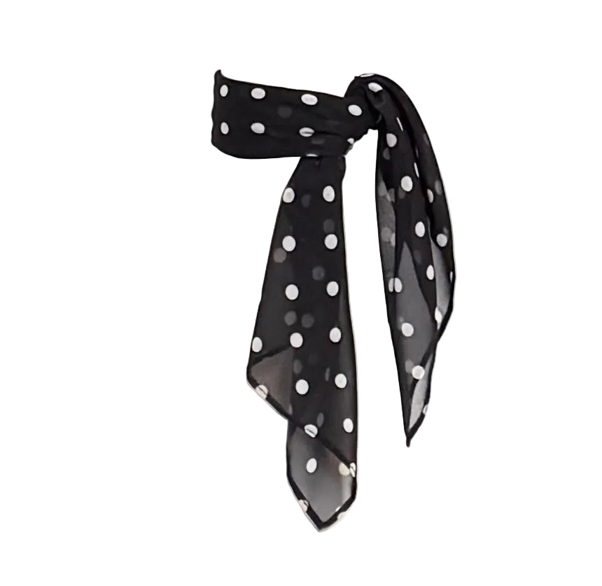 Polka Dot Chiffon Scarf