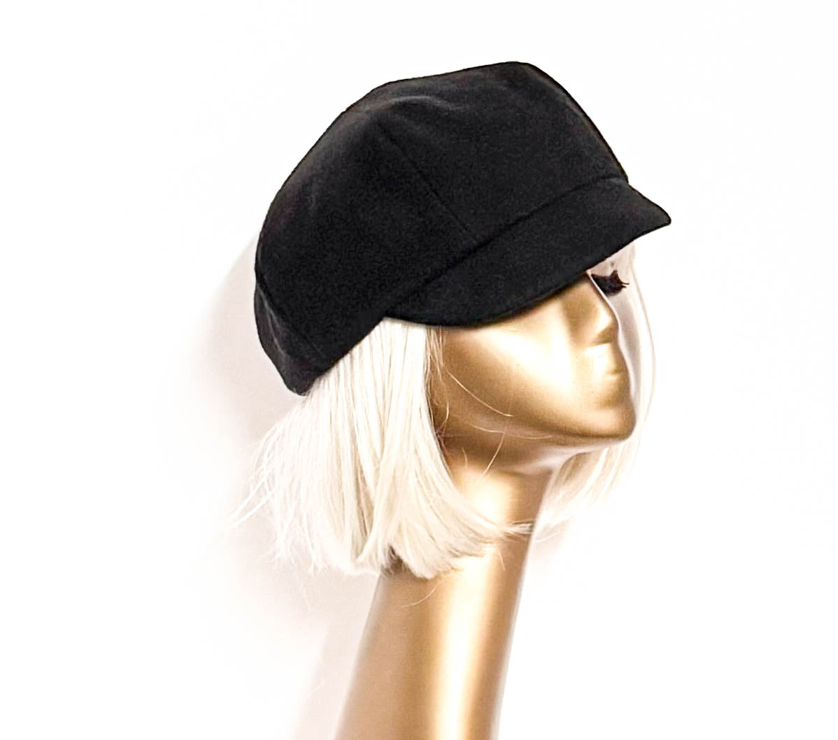 Black Wool Newsboy