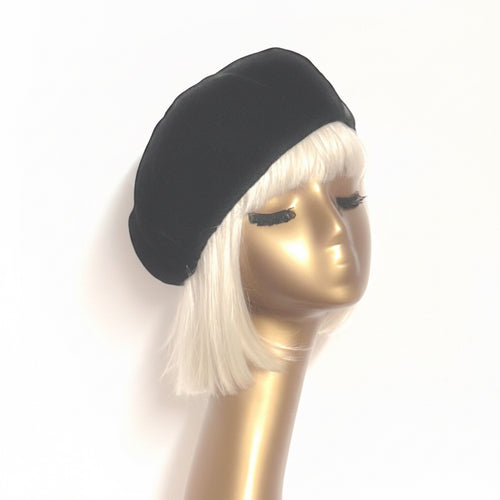 Black Velvet Beret Hat