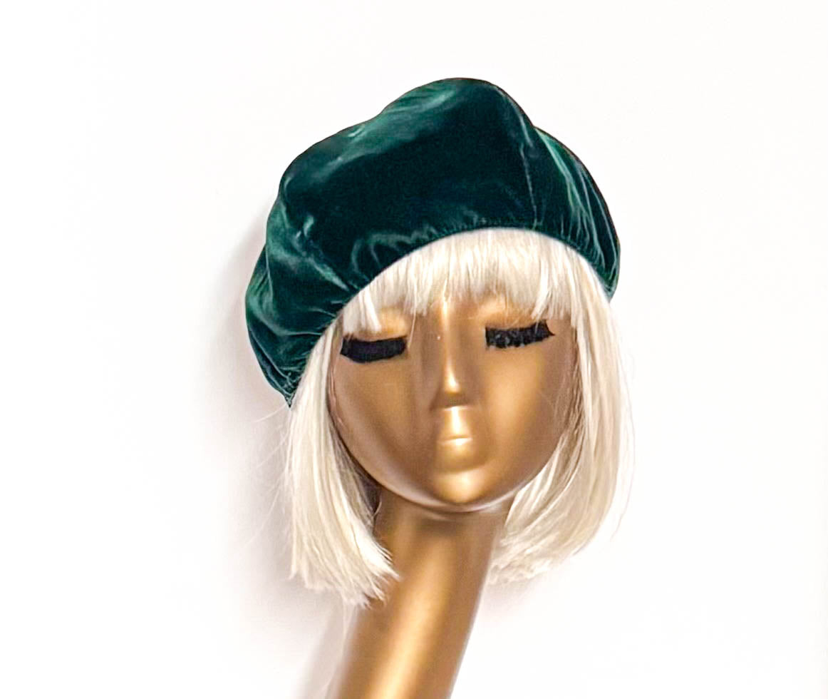 Emerald Velvet Beret
