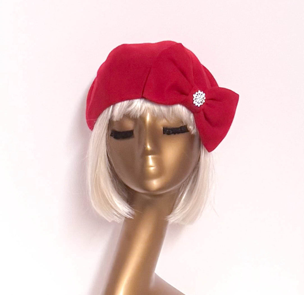 Red Beret Hat Bow