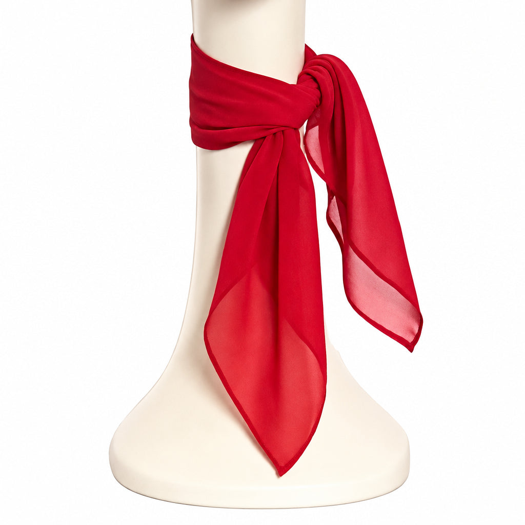 Red Chiffon Neck Scarf