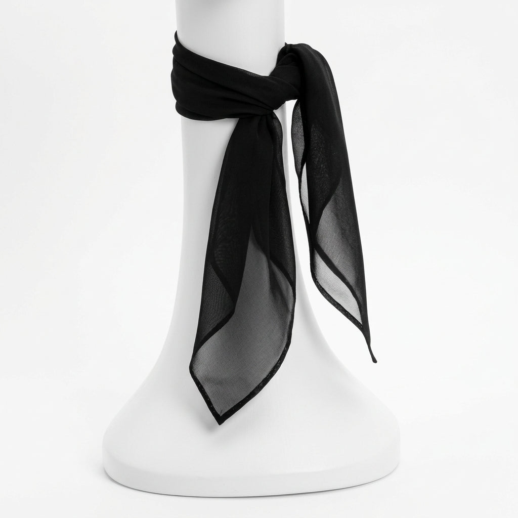 Black Chiffon Neck Scarf