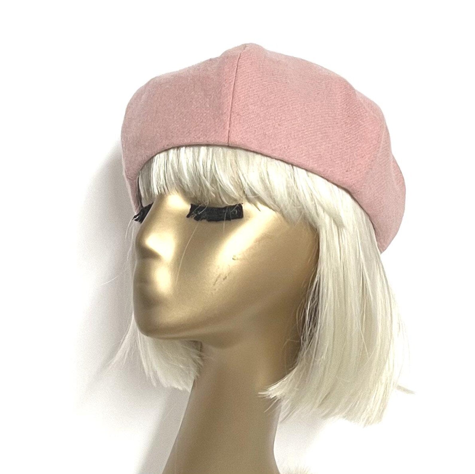 Pink Wool Beret Hat