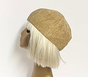 Gold Metallic Beret Hat