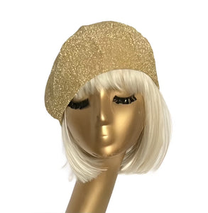 Gold Metallic Beret Hat
