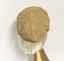 Load image into Gallery viewer, Gold Metallic Beret Hat
