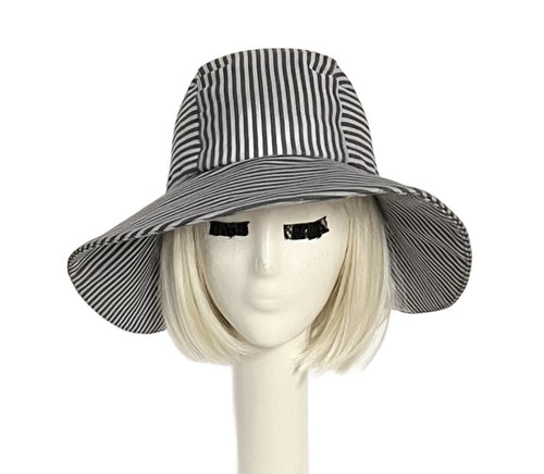 Grey Striped Sun Hat