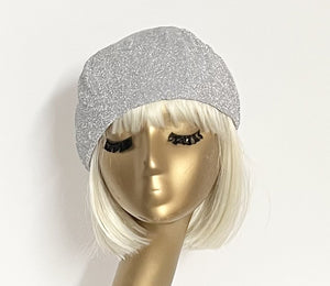 Silver Metallic Beret Hat