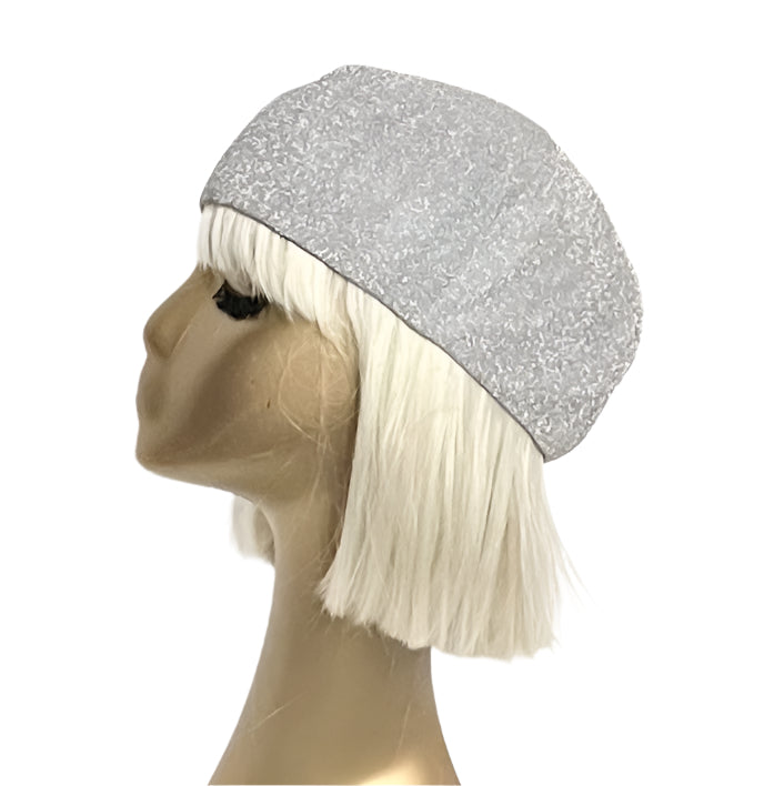 Silver Metallic Beret Hat