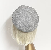 Load image into Gallery viewer, Silver Metallic Beret Hat