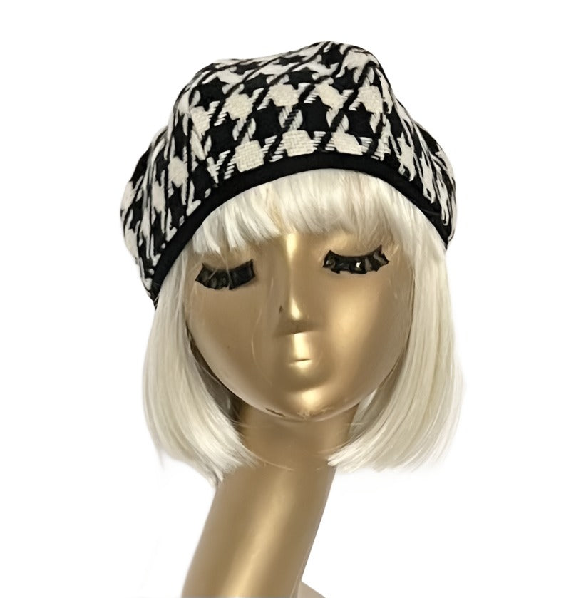 Houndstooth Beret