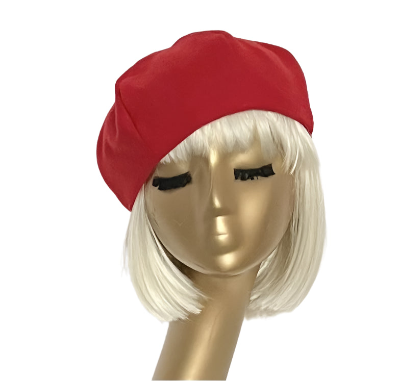Red Wool Beret Hat