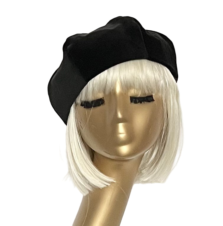 Black Velveteen Beret