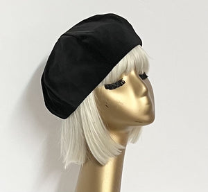 Black Velveteen Beret