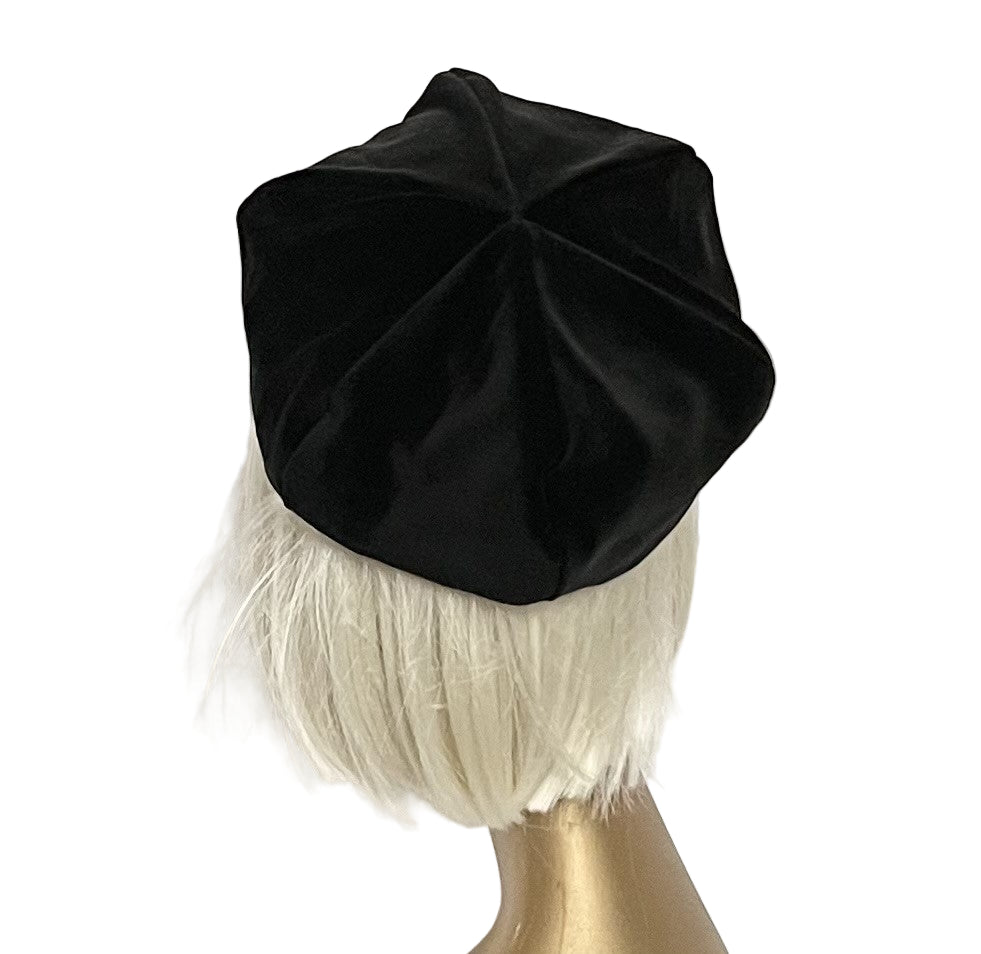 Black Velveteen Beret