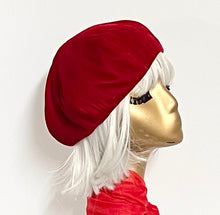 Load image into Gallery viewer, Red Velvet Beret Hat
