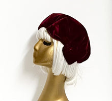 Load image into Gallery viewer, Burgundy Velvet Beret Bow