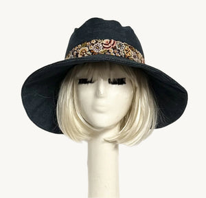Boho Denim Sun Hat