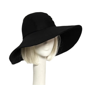 Black Cotton Twill Sun Hat