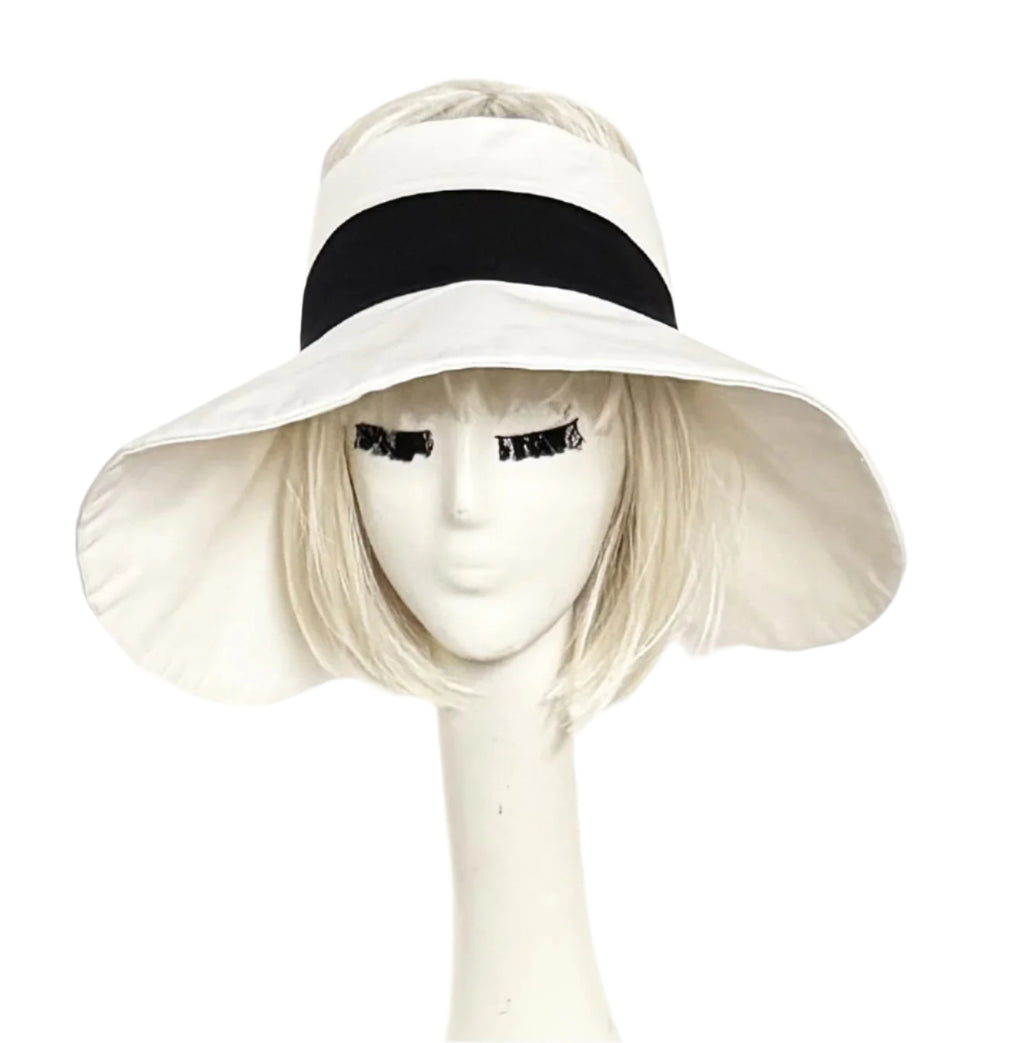 White Sun Visor Hat