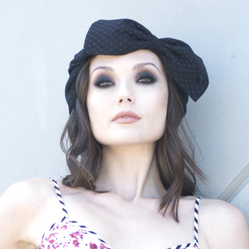 Black turban hat