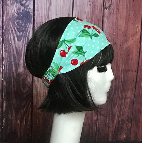 Cherry Print Cotton Headband