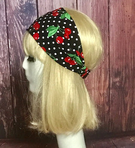 Cherry Print Cotton Headband