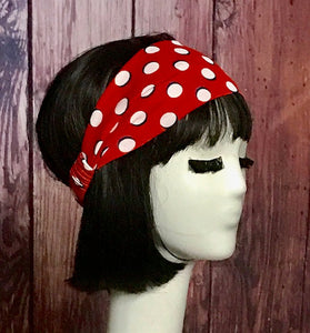 Red Polka Dot Knit Headband
