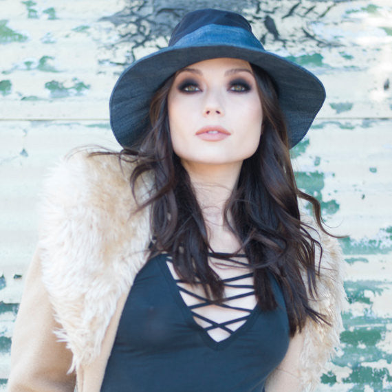 Denim Fedora Hat
