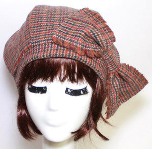 Wool Beret Hat Bow