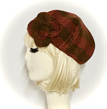 Load image into Gallery viewer, Red Wool Beret Flower