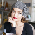 wool tweed beret hat flower