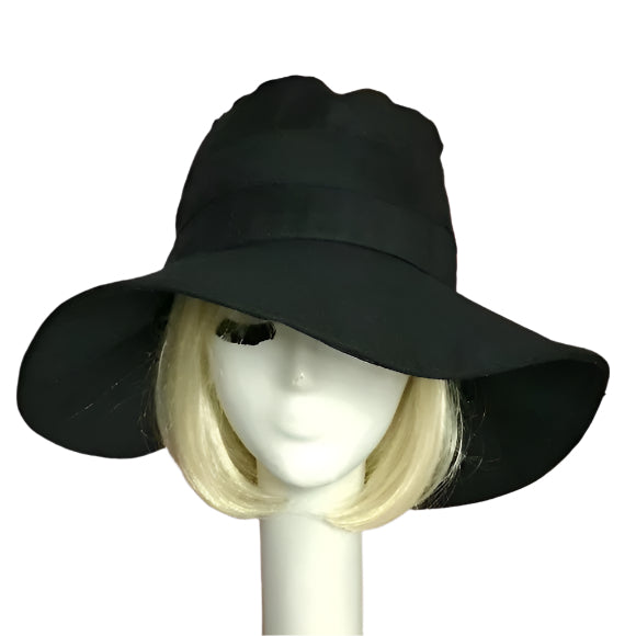 Black Linen Sun Hat