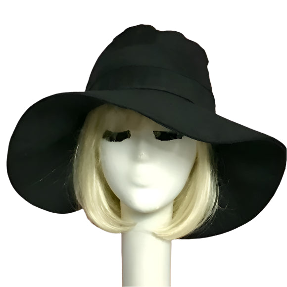 Black Linen Sun Hat