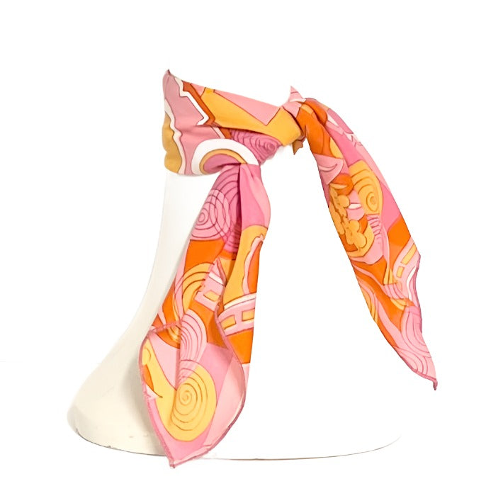 Pink Abstract Neck Scarf