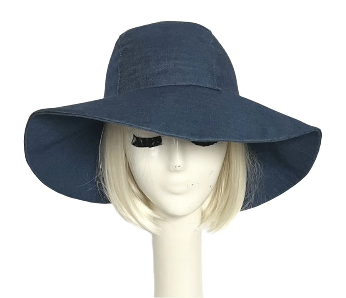 Wide Brim Denim Hat