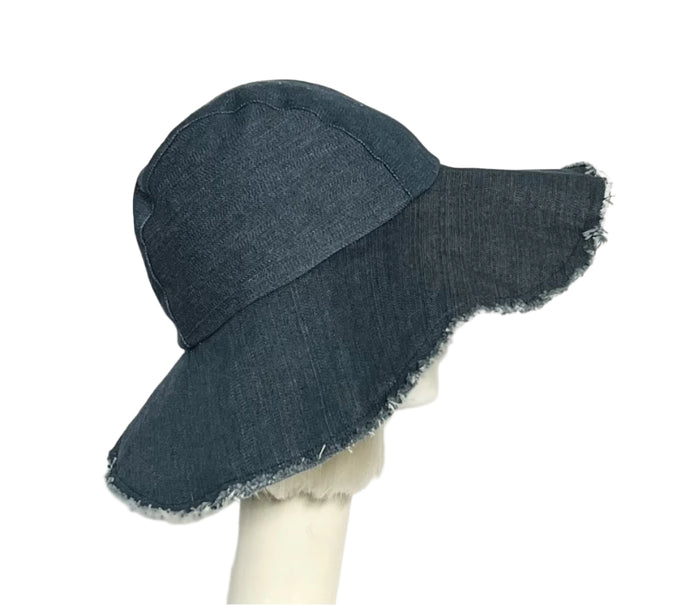 Wide Brim Denim Hat