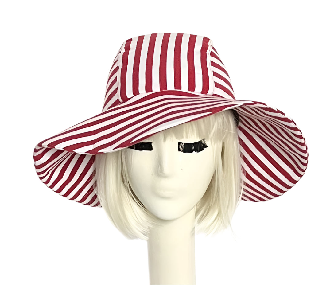 Red White Striped Sun Hat