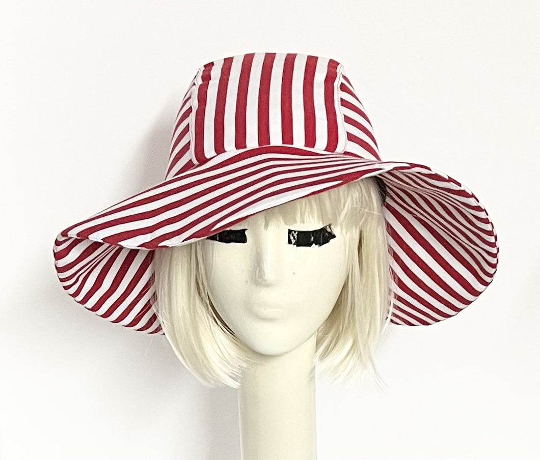 Red White Striped Sun Hat
