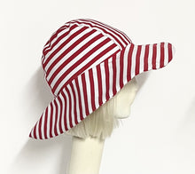 Load image into Gallery viewer, Red White Striped Sun Hat