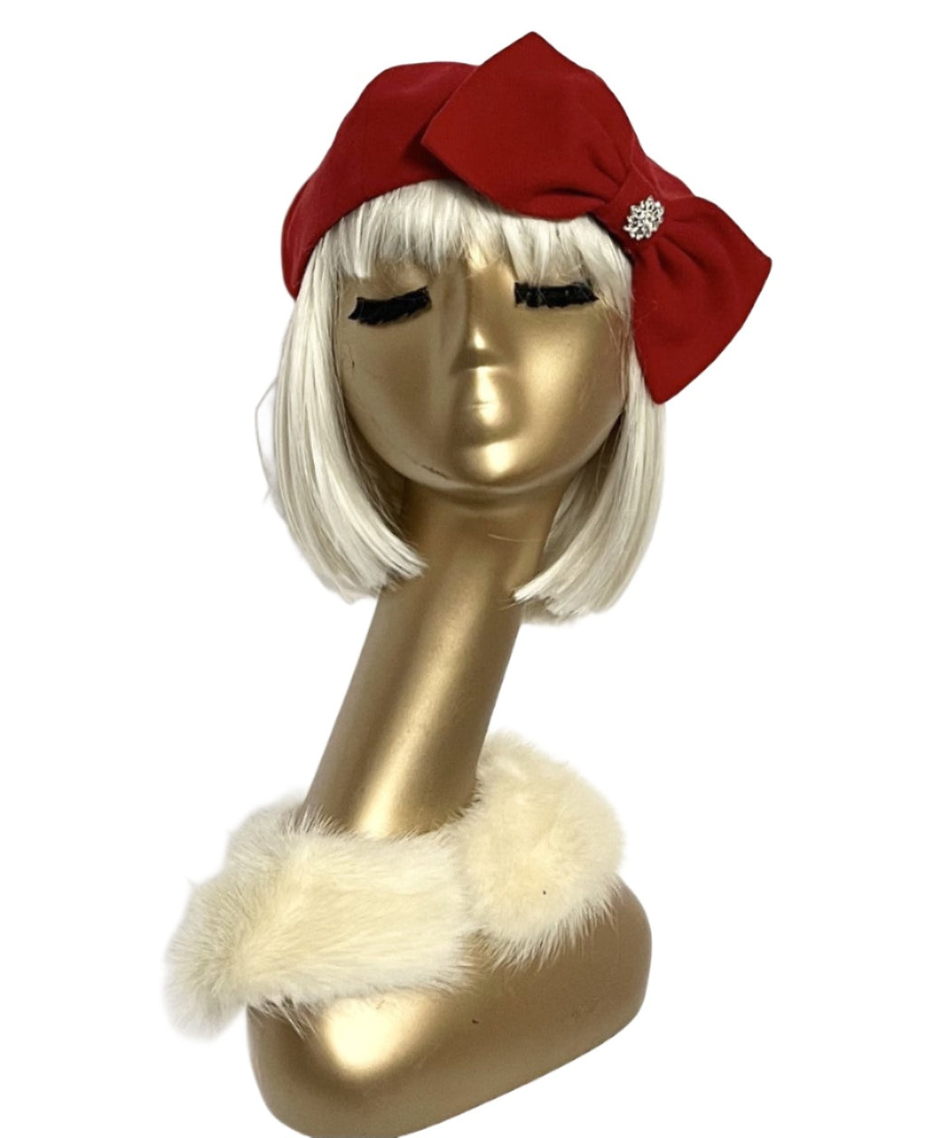 Red Beret Hat Bow