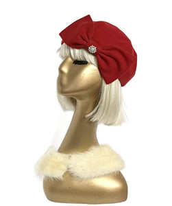 Red Beret Hat Bow