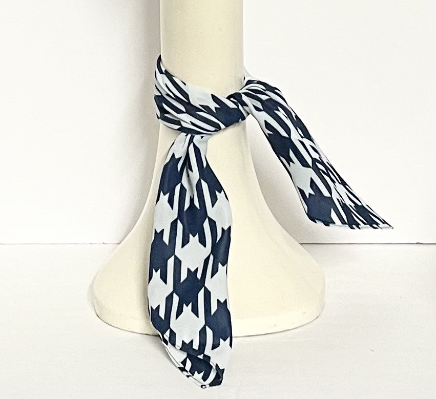 Houndstooth Navy Scarf