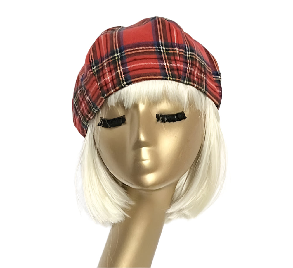 Tartan Plaid Beret Hat