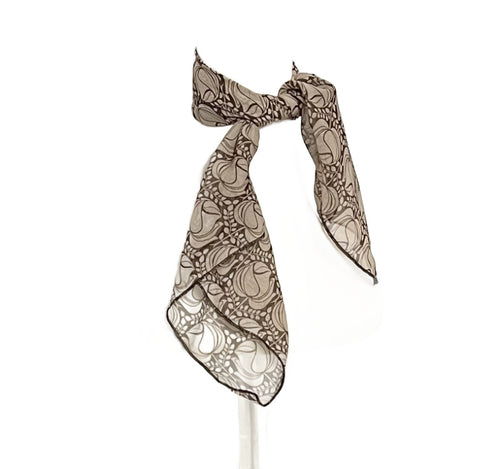 Brown Floral Scarf
